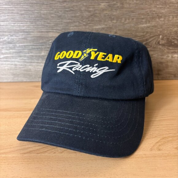 Goodyear Hat Cap Strap Back Blue Navy Tires Racing Outdoors Mens - Picture 3 of 9